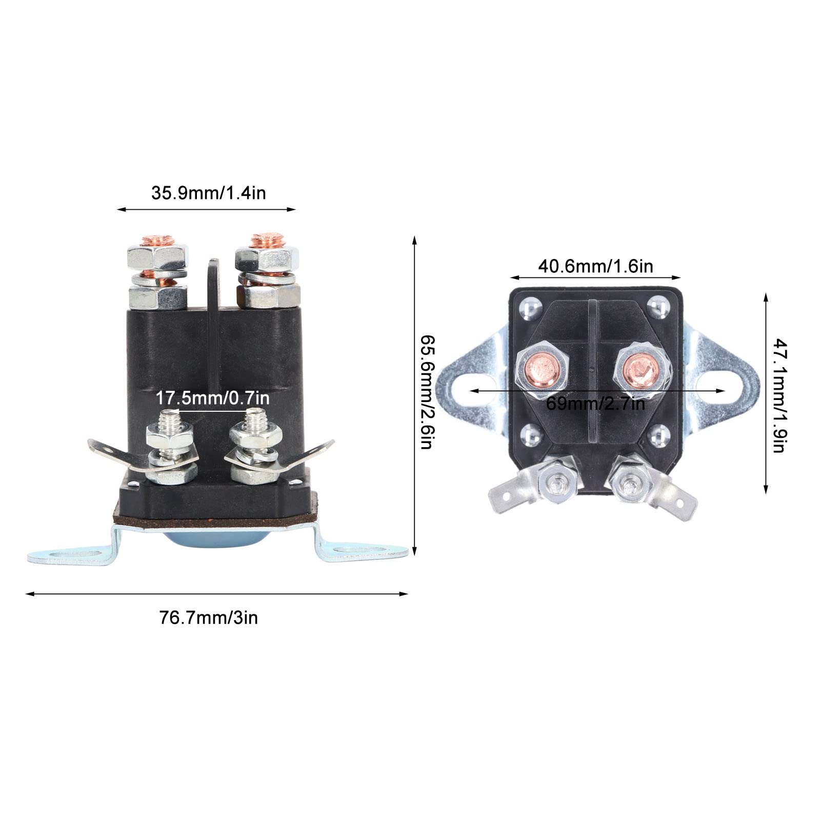 Relais Solénoïde de Démarreur DC12V, Relais électromagnétique Cuivre étanche 117 1197 Remplacement pour Tondeuse à Gazon Pièces de Rechange et Accessoires
