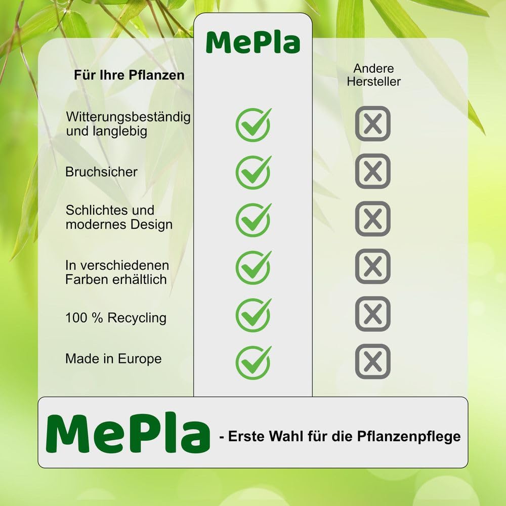 MePla - Lot de 2 pots de fleurs Mareta Ø 30 cm vert clair/vert foncé + 1 bande d'irrigation de rechange de 62 cm - Jardinière suspendue auto-arrosante avec réservoir d'eau - Résistant aux UV et aux