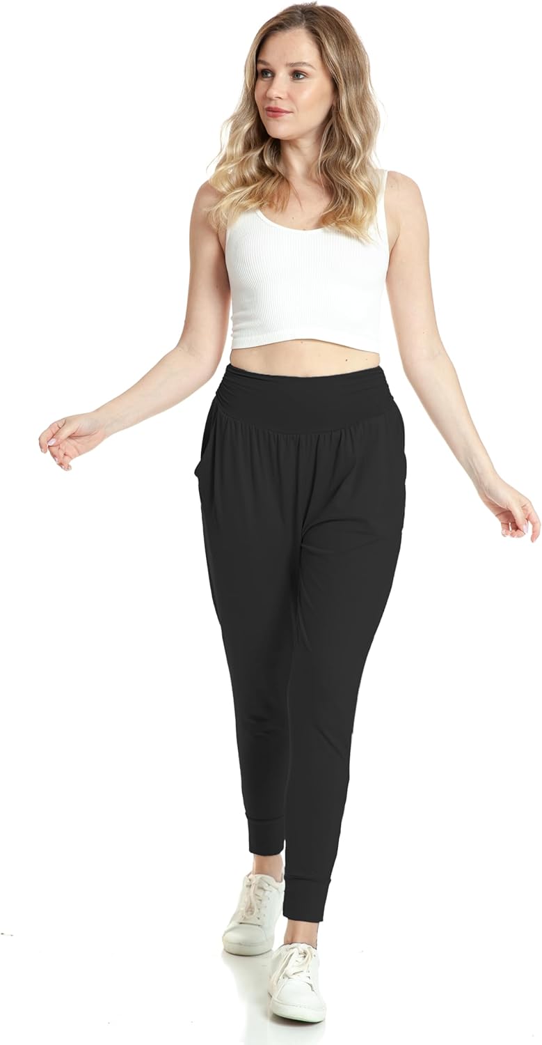 Leggings Depot Women's Yoga Joggers Pants Loose Fit Workout Harem Pants with Pockets - Image 5