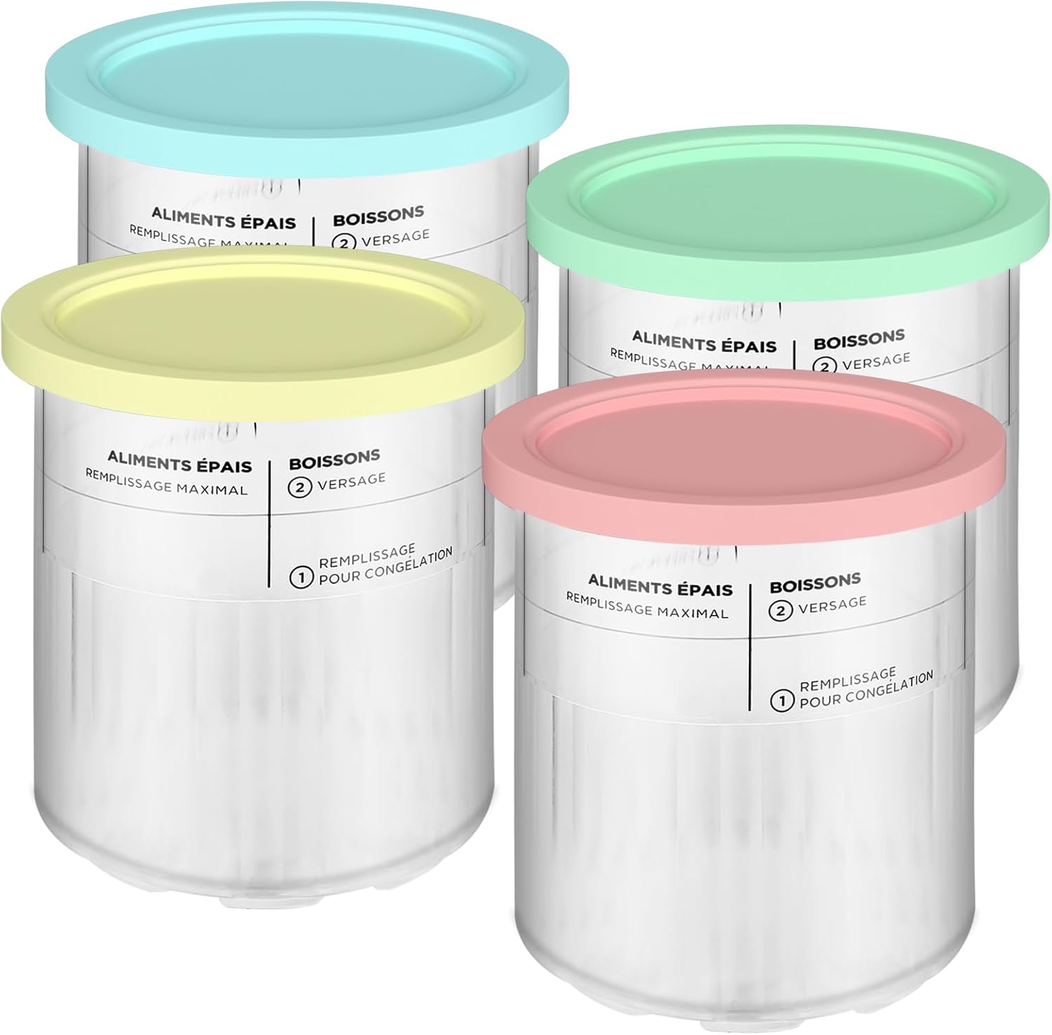 Zomixzo NC500 Ice Cream Pint Containers and Lid Compatible with Ninja