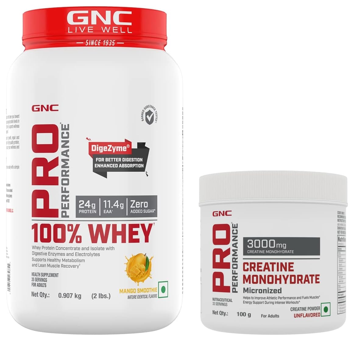 GNC Pro Performance 100% Whey Mango 2lbs + GNC Pro Performance Creatine Monohydrate 100gm Combo-picture-24