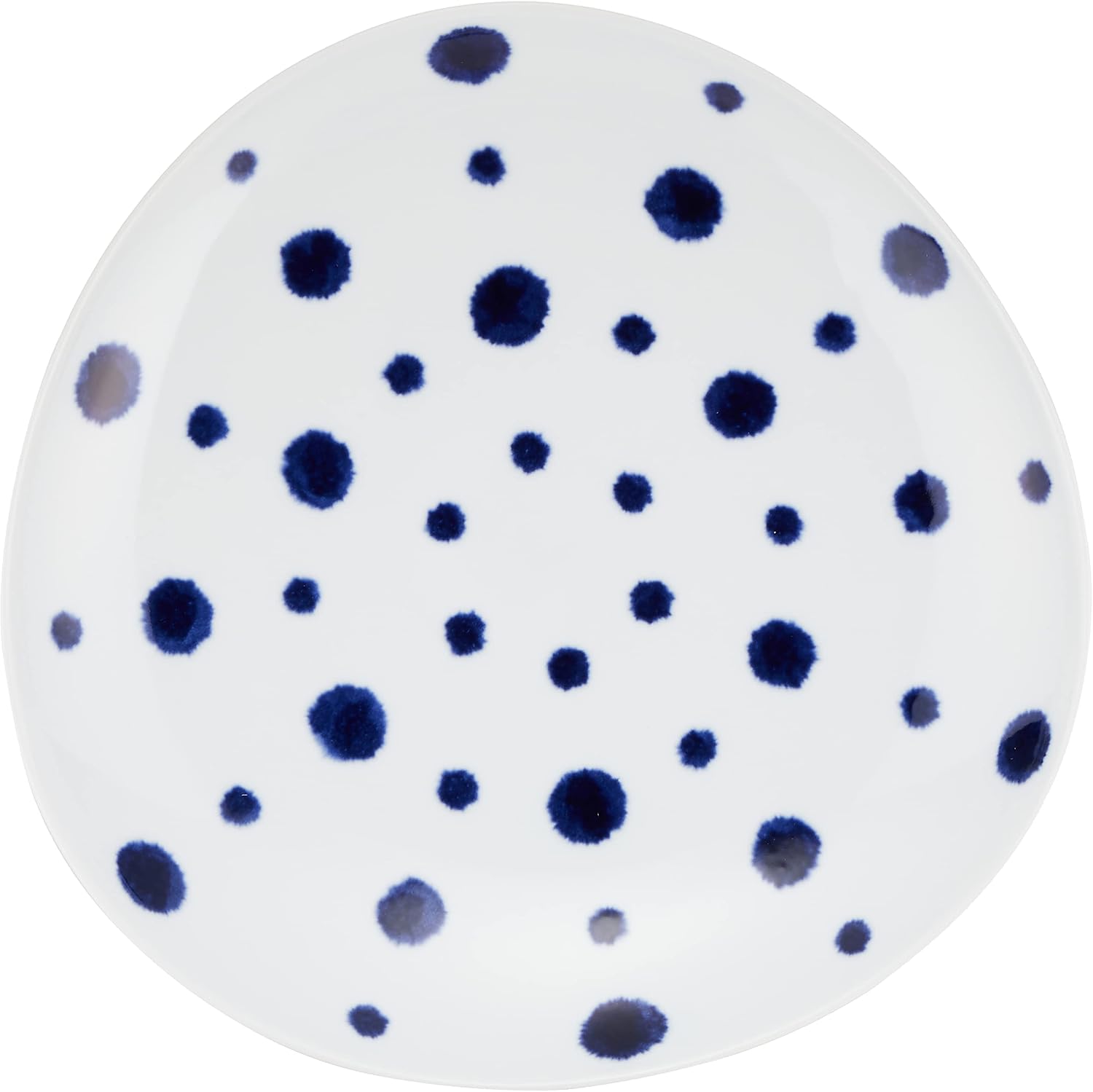 西海陶器(Saikaitoki) hasami ware indigo aidama transformation multi-purpose plate indigo dye polka dot 32562