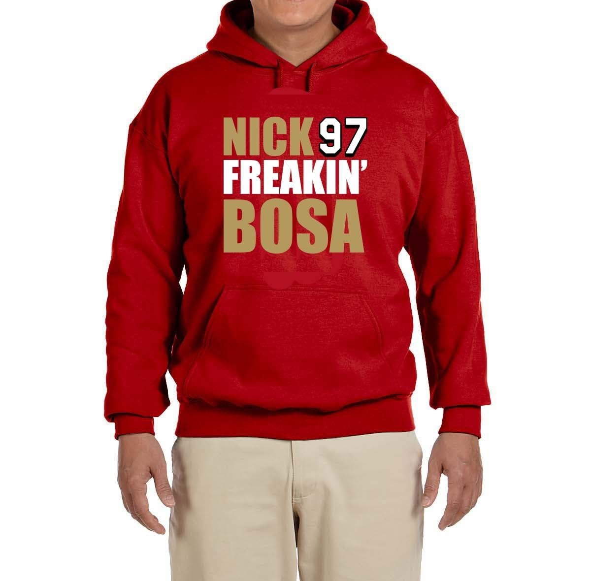 Red San Francisco Nick Bosa Nick Freakin Bosa Hooded Sweatshirt