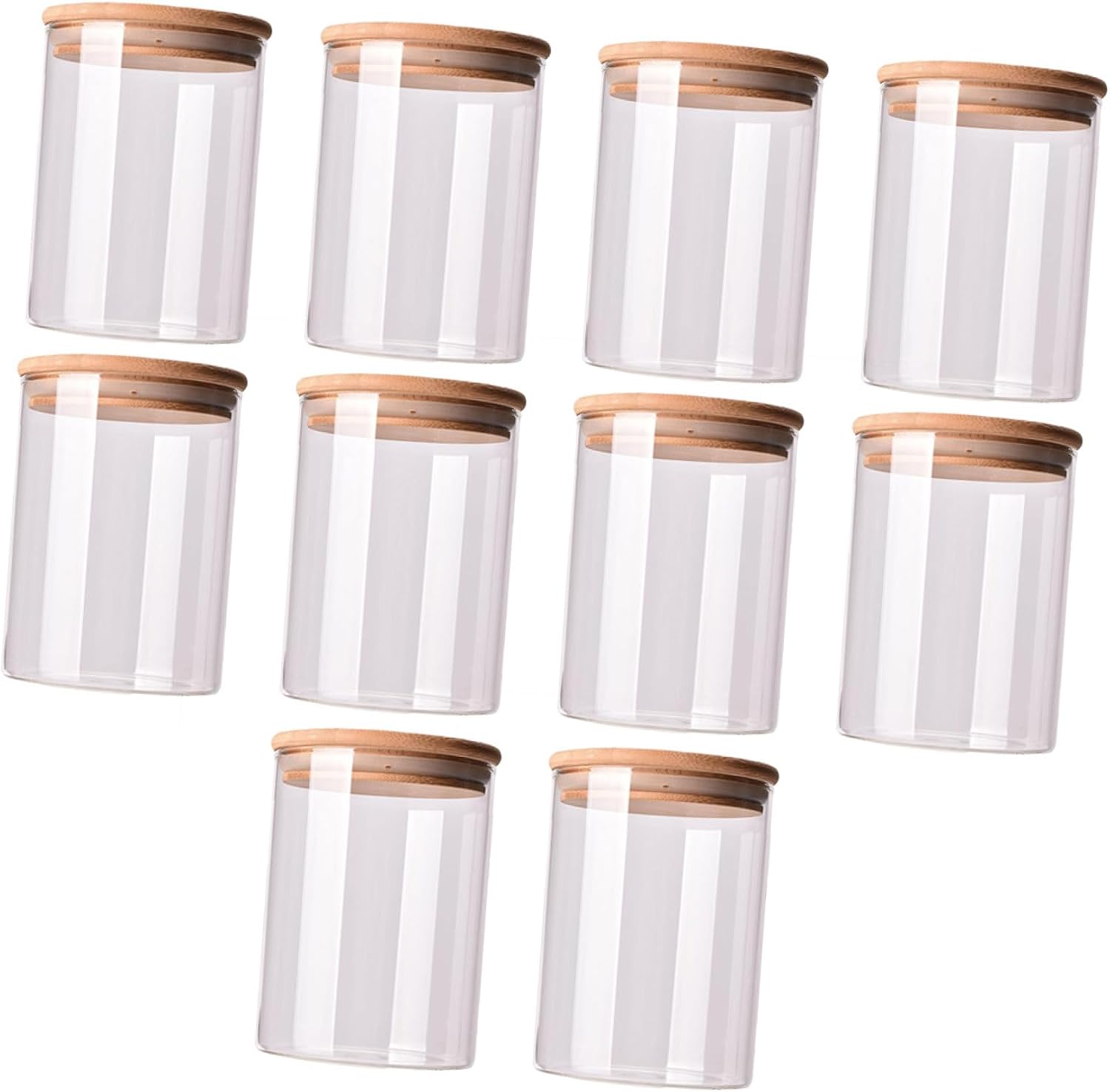 GLEAVI 10pcs Glass Tea Pot Storage Jars Canning Lids Airtight Food Storage Canisters for Loose Tea Flour Sugar Sealed Food Canisters