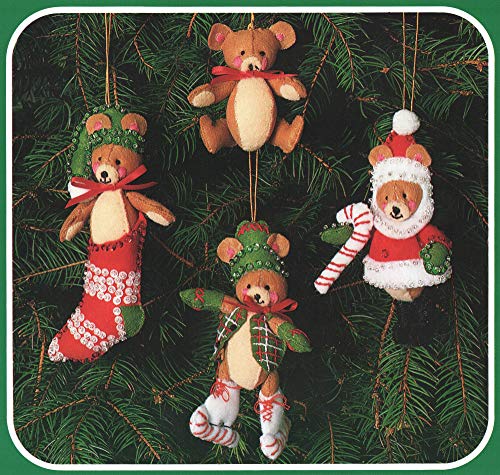 Kit broderie feutre oursons de Noël Bucilla 82226 pour loisirs créatifs