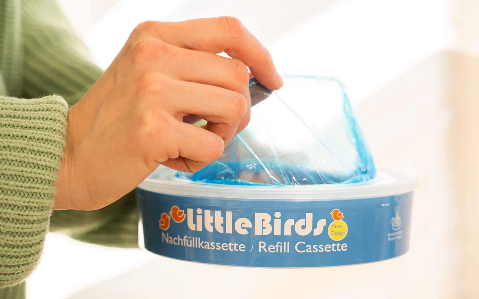 Little Birds - 4x Nachfüllkassetten kompatibel mit Angelcare Windeleimer & Litter Locker II - Mehr Kapazität für bis 320 Windeln - 7 Schichten für Maximalen Geruchsschutz