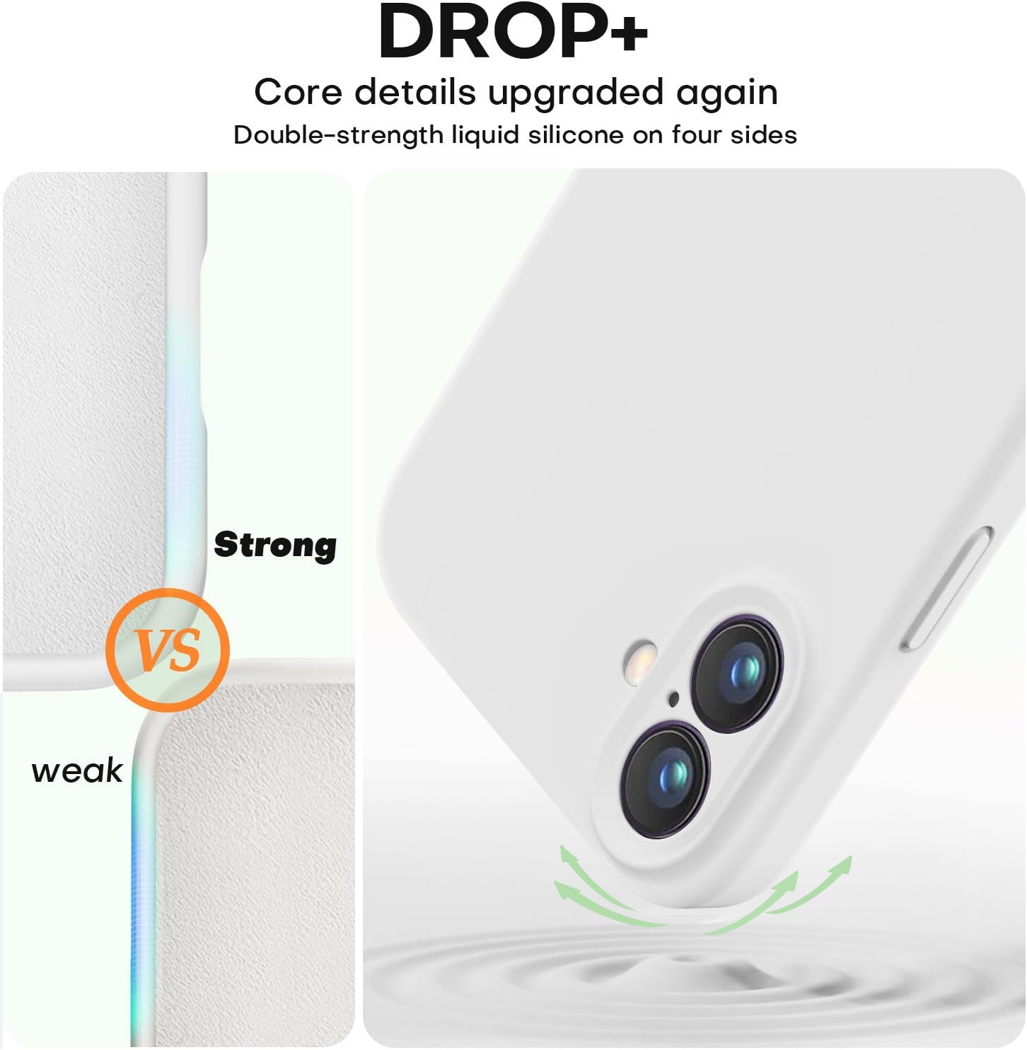 Vooii Compatible with iPhone 16 Case, Liquid Silicone Upgrade [Camera Protection] [Soft Anti-Scratch Microfiber Lining] Shockproof Phone Case for iPhone 16 6.1 inch - White - Image 4