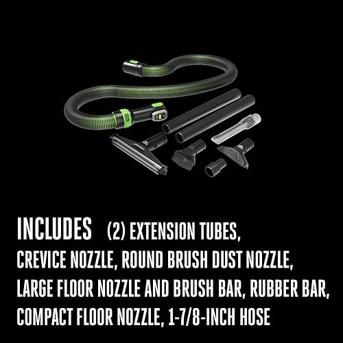 Miniatura 8 de EGO Power+ Aspiradora de secado húmedo, aspiradora de coche, limpiador inalámbrico portátil, 9 galones 110 CFM, incluye batería de 56 V 5.0 Ah y