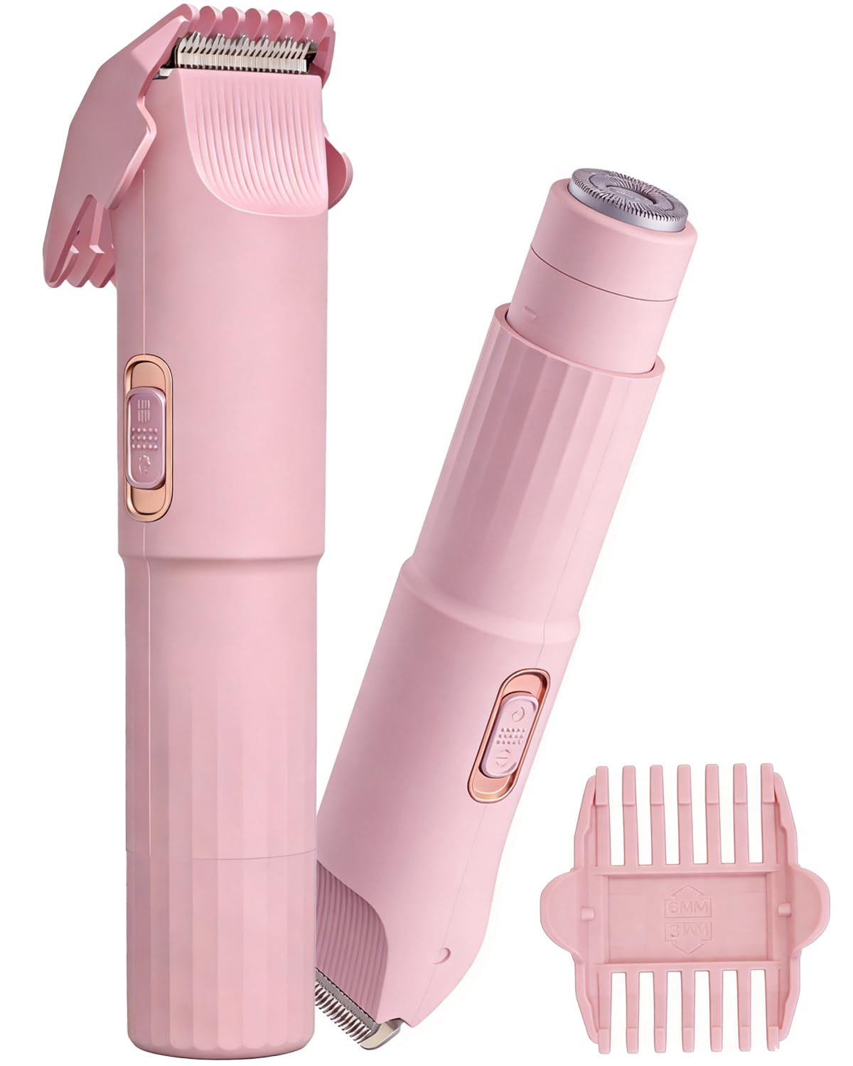 DERMAWAVE Rasoio elettrico per bikini da donna, a doppia testa, per peli pubici e rasoio 2.0