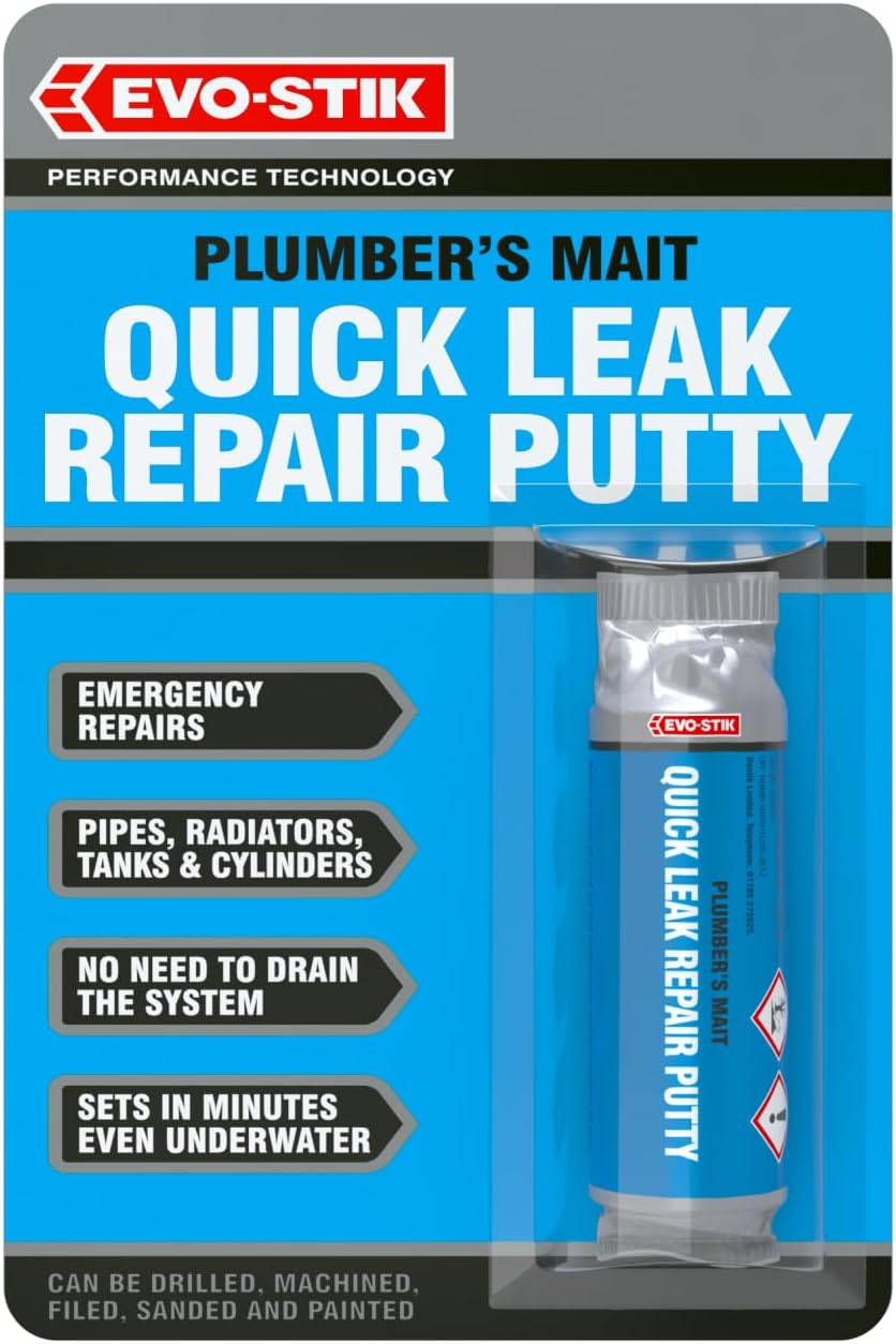 EVOSTIK Plumber's Mait Quick Leak Repair Putty, Instant Repairs for Pipes, Radiators, Tanks