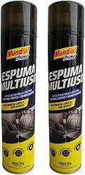 Espuma Multiuso higienização a seco Limpeza Instantânea Carros sofás Tapetes colchões 300ml Kit 2