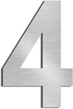 Modern House Number-25.4Cm/10inch-Stainless Steel, Floating Appearance, Easy to Install and Made of Solid 304 Stainless Steel(10in 4) | Altura 25.4cm Para el buzón de la puerta exterior Resistencia a la corrosión 304 acero inoxidable Instalación simple