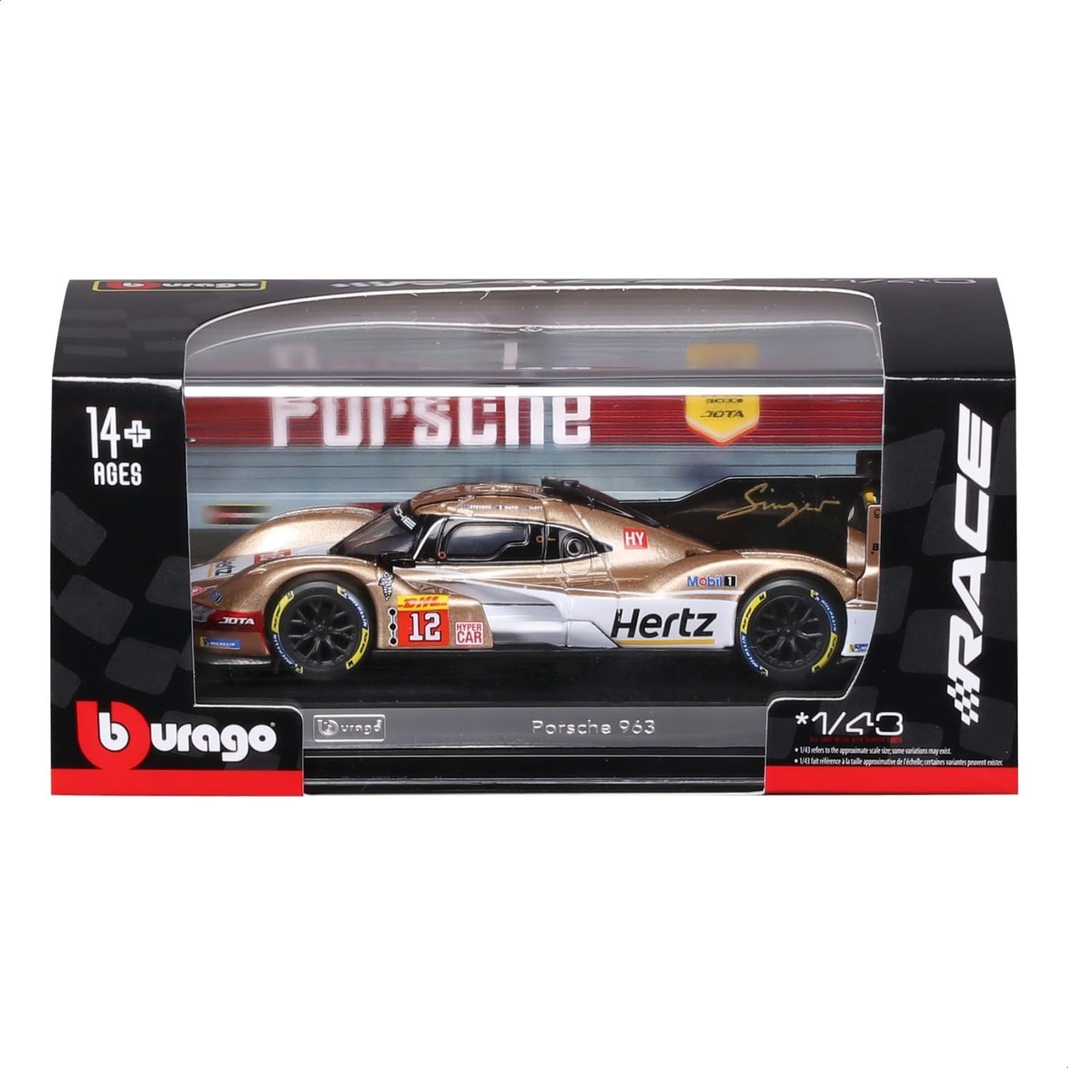Amazon | Bburago 1/43 ポルシェ 2023 ポルシェ 963#12 Hertz Jota