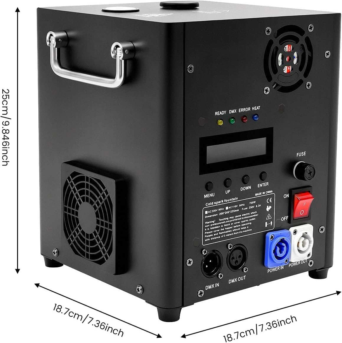 Pyrotechnikmaschinen, 700W Cold Spark Feuerwerksmaschine Stage Spezialeffekt Machine für Große Auftritte Hochzeitsfeier Bar Hochzeit, Bühne Party, 220V/60Hz
