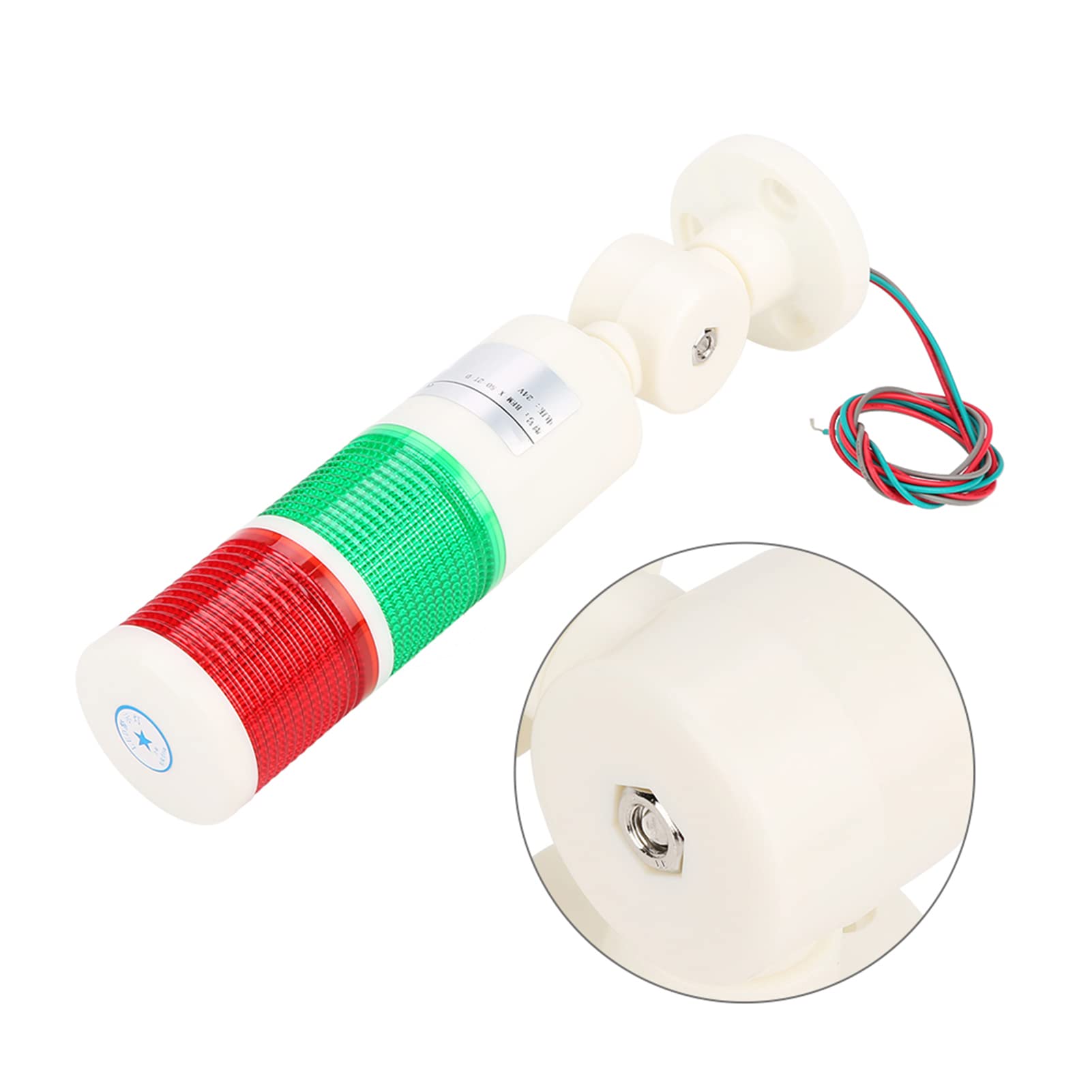 BRRNOO Colonne lumineuse industrielle LED, Alarme visuelle avec indicateur circulaire, Lampe de signalisation verte et rouge, compatible avec machines-outils et équipements mécaniques DC 24V