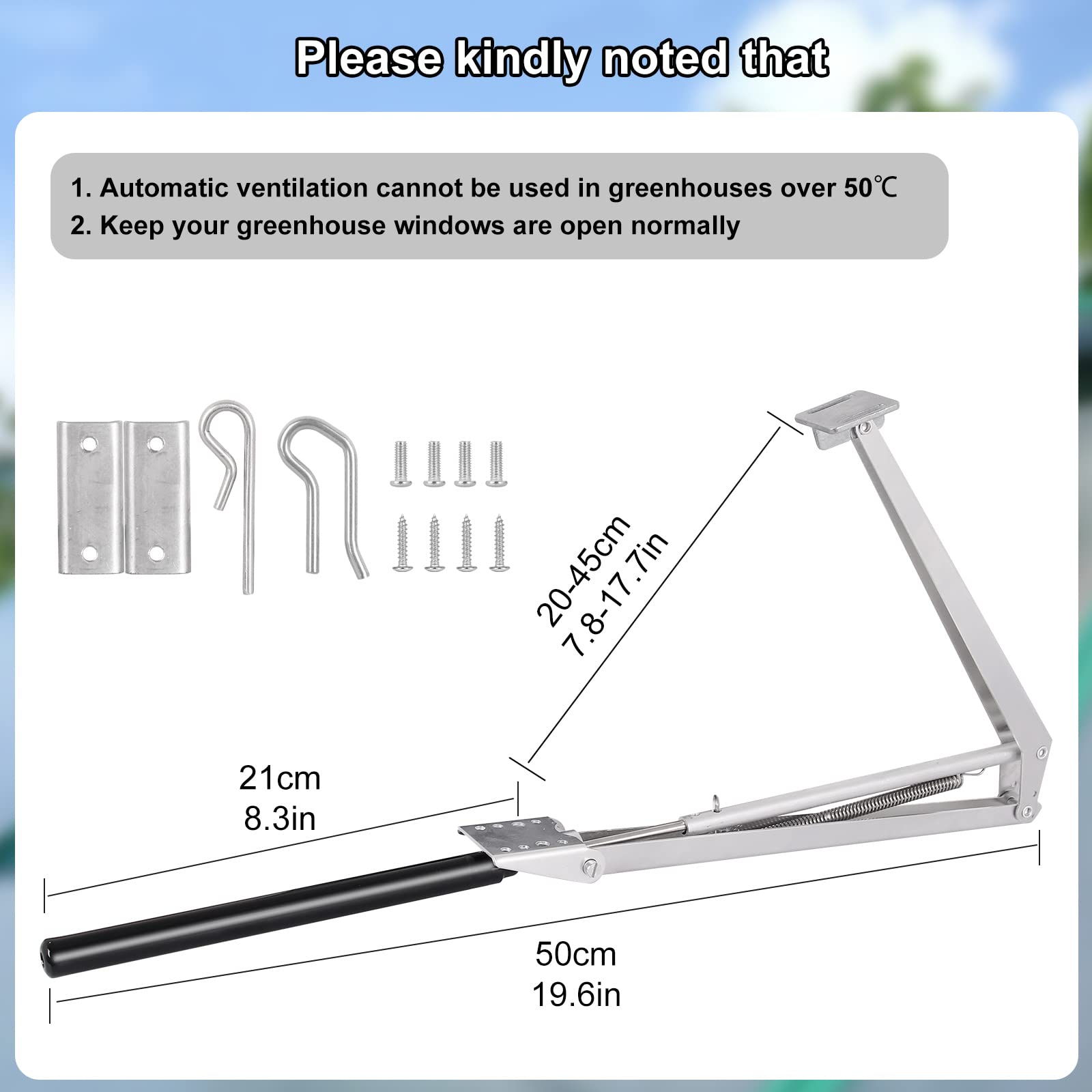 Ouvre-fenêtre Automatique pour Serre Solaire 7kg (2PCS)