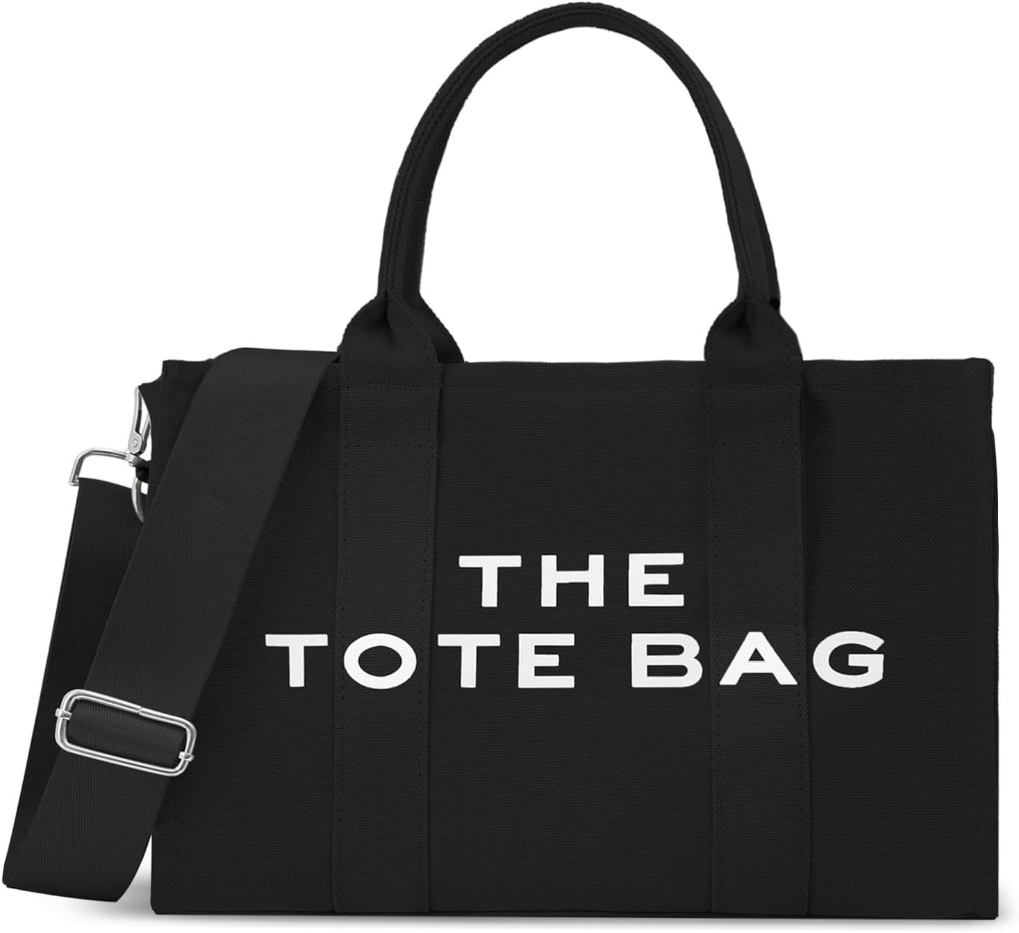 Women’s Canvas Tote Bag with Zipper for Work and Travel