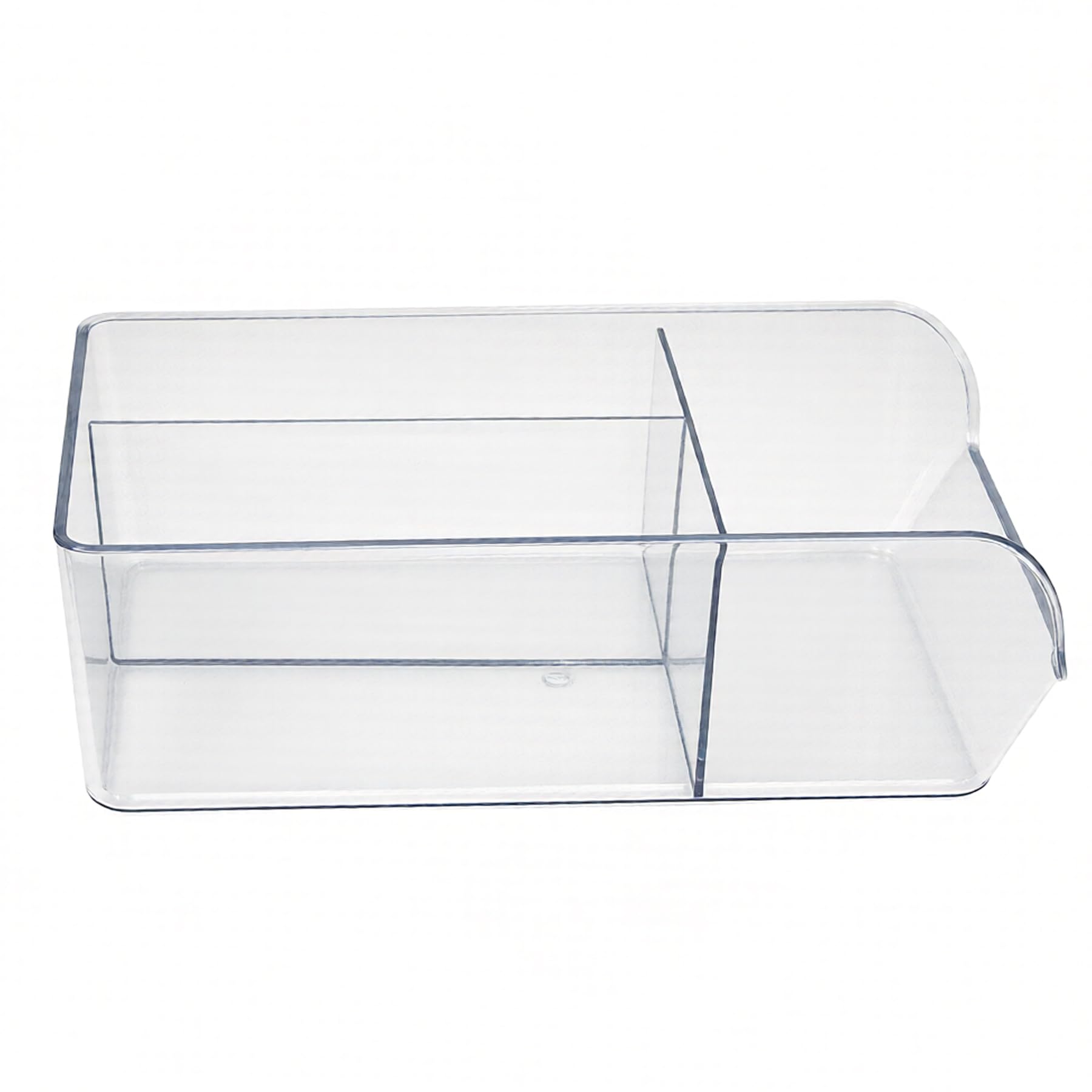 Azar Displays 556752-4PK - Contenedor de almacenamiento transparente con divisores, organizador apilable de múltiples compartimentos para cocina, baño, despensa y oficina, plástico sin BPA (paquete de