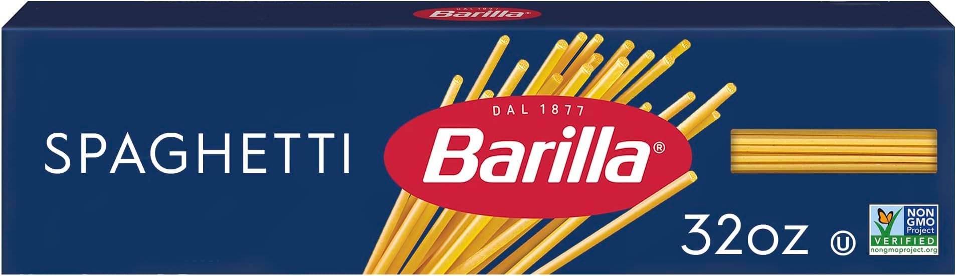 Barilla Spaghetti Pasta, 32 oz. Box - Non-GMO, Made with Durum Wheat Semolina - Kosher Certified