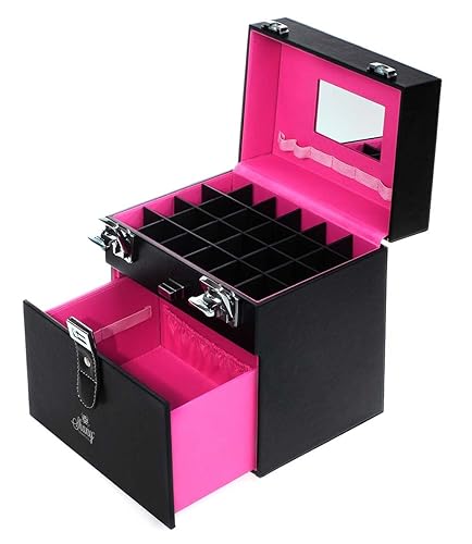 Miniatura 9 de Organizador de maquillaje valija Shany Cosmetics Pink Matters uñas accesorios NegroRosado