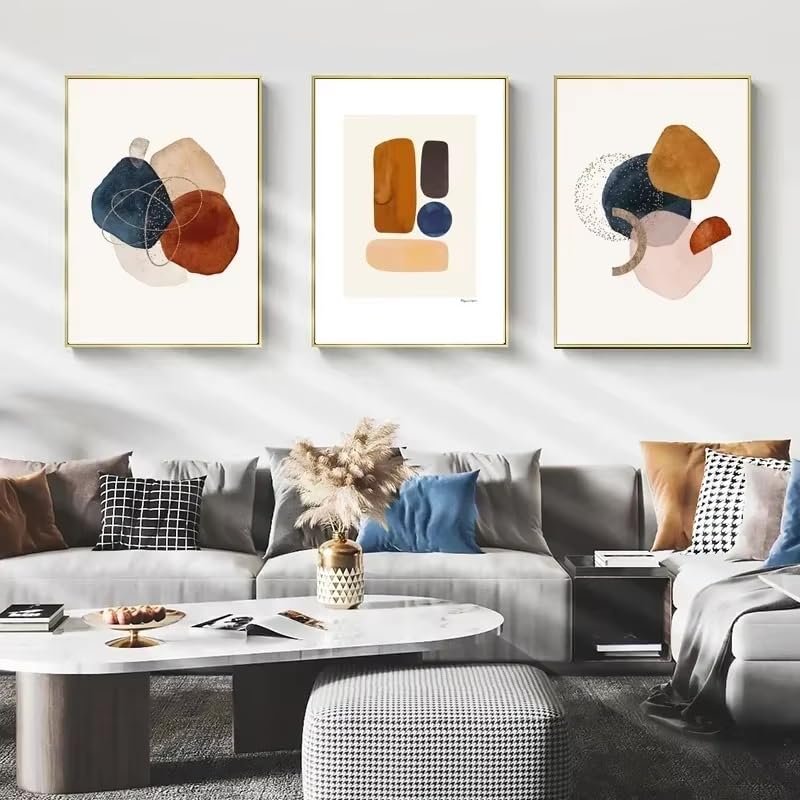 Lienzos geométricos DFZEWKI de arte abstracto, 3 láminas de 20x30 cm sin marco para sala de estar