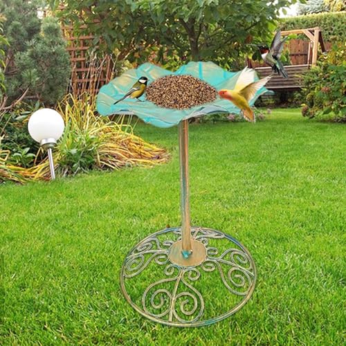 Banho Para Pássaros de Jardim | Fonte De Ferro Com Pedestal Para Aves,Alimentador Antiferrugem Com V