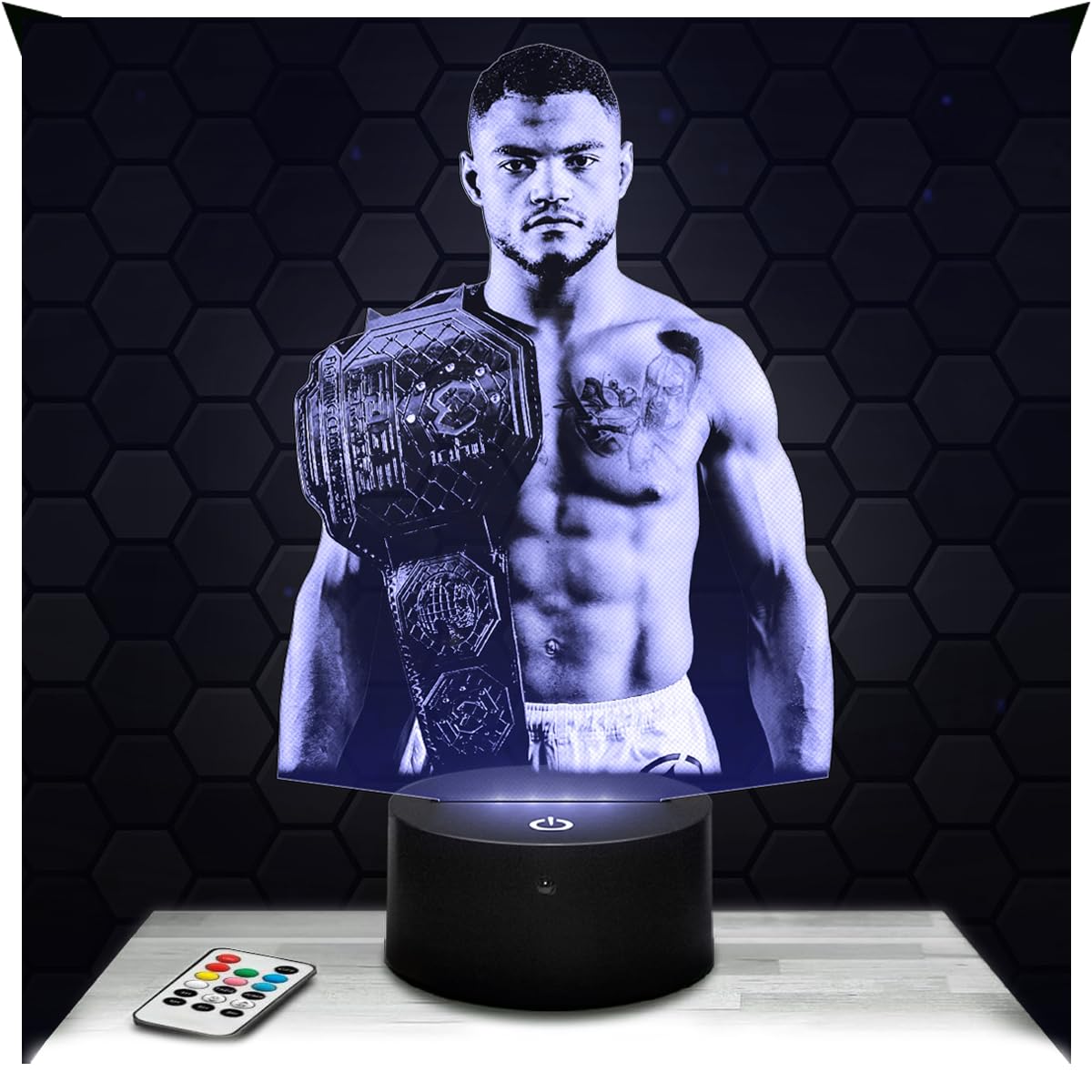 Lampephoto.fr - Morgan Charriere MMA Free Martial Arts, Gift Idea MMA Deco Lamp Office Living Room Man Christmas, Gift Idea Fan of Morgan Charriere MMA Free Martial Arts, Led Bedside, Merchandising