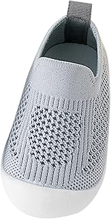 Sapatos para meninas adolescentes sapatos infantis vazados meias respiráveis sapatos sola macia antiderrapante (cinza, 3,5 a 4,5 anos)