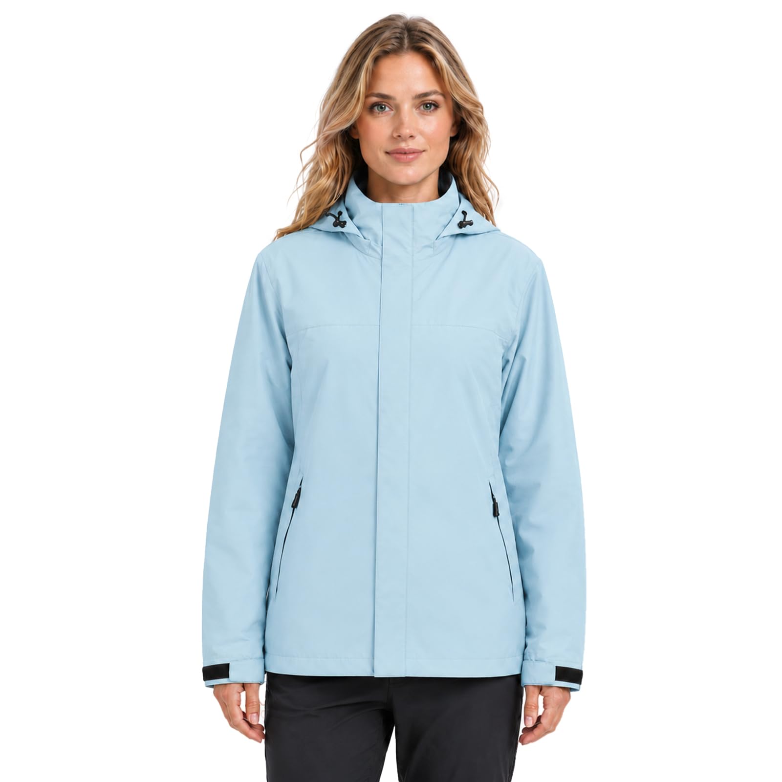 Modvibe Giacca Antipioggia Donna Giacca Impermeabile Donna Antivento e Traspirante Per Attività Outdoor Con Cappuccio Staccabile Adatto Per la Corsa l'escursionismo e il Campeggio