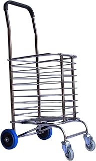 koszyk na kółkach Wózek na zakupy ze stali nierdzewnej Składane Narzędzia spożywcze Wspinaczka schodów z 4 kołami do artykułów spożywczych, zakupów, pralni wózki na zakupy dla kobiet