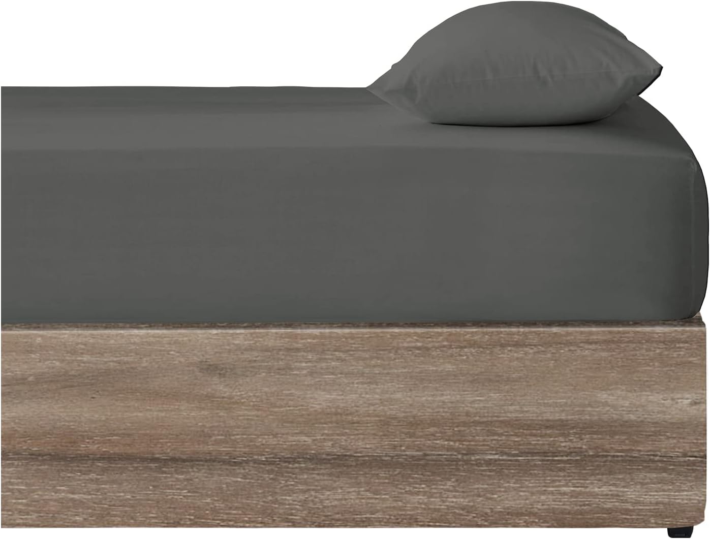 King Size Fitted Sheet Charcoal Plain Bedding Sheet With Elastic