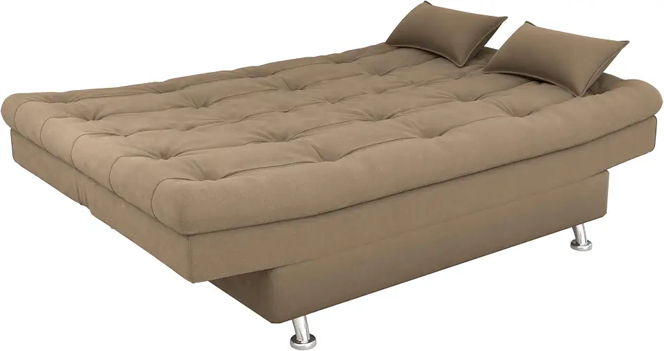 Sofá Cama Retrô Salomé 1,80 Metro Molas Ensacadas Tecido Veludo