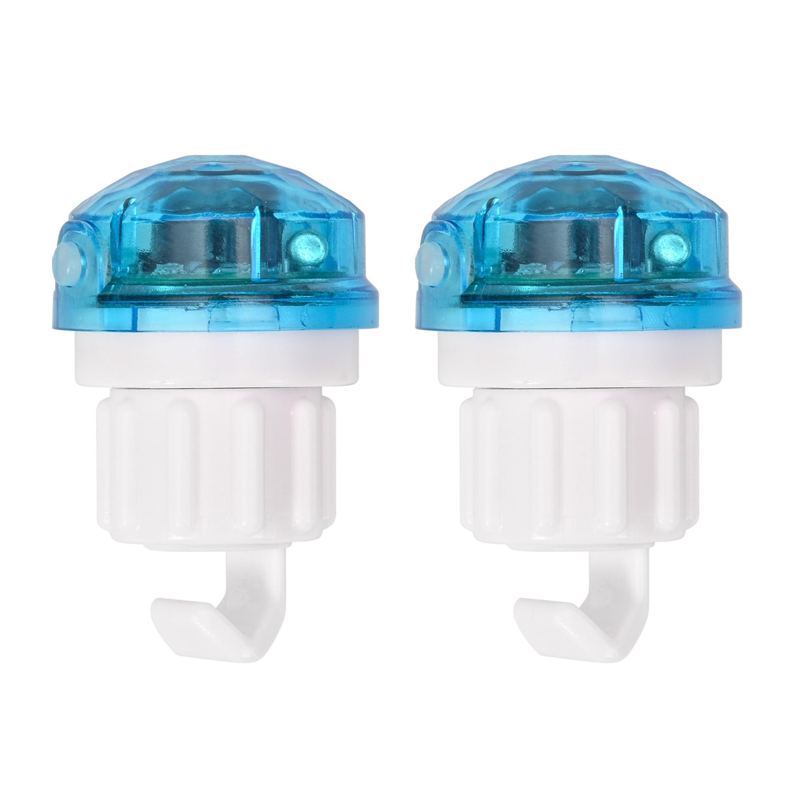 Royjj White+Blue Fishing Bites Alarm Lamp Night Fishing Rod Tip Strikes Sensors Alert Light Fishing Electronic Bites Indicators Rod Lamp Sea Fishing Rod Light Bite Hook Shake Indicator