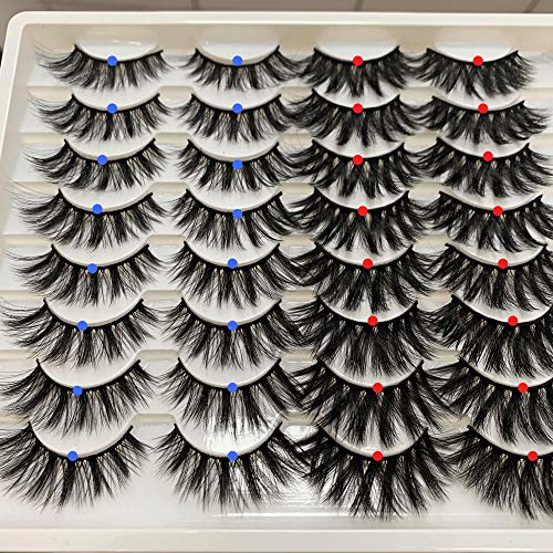 2 Styles Mixed False Eyelashes Fluffy Wispy Cat Eye Faux Mink Lashes FANXITON 3D Fake Eyelashes 16 Pairs Pack