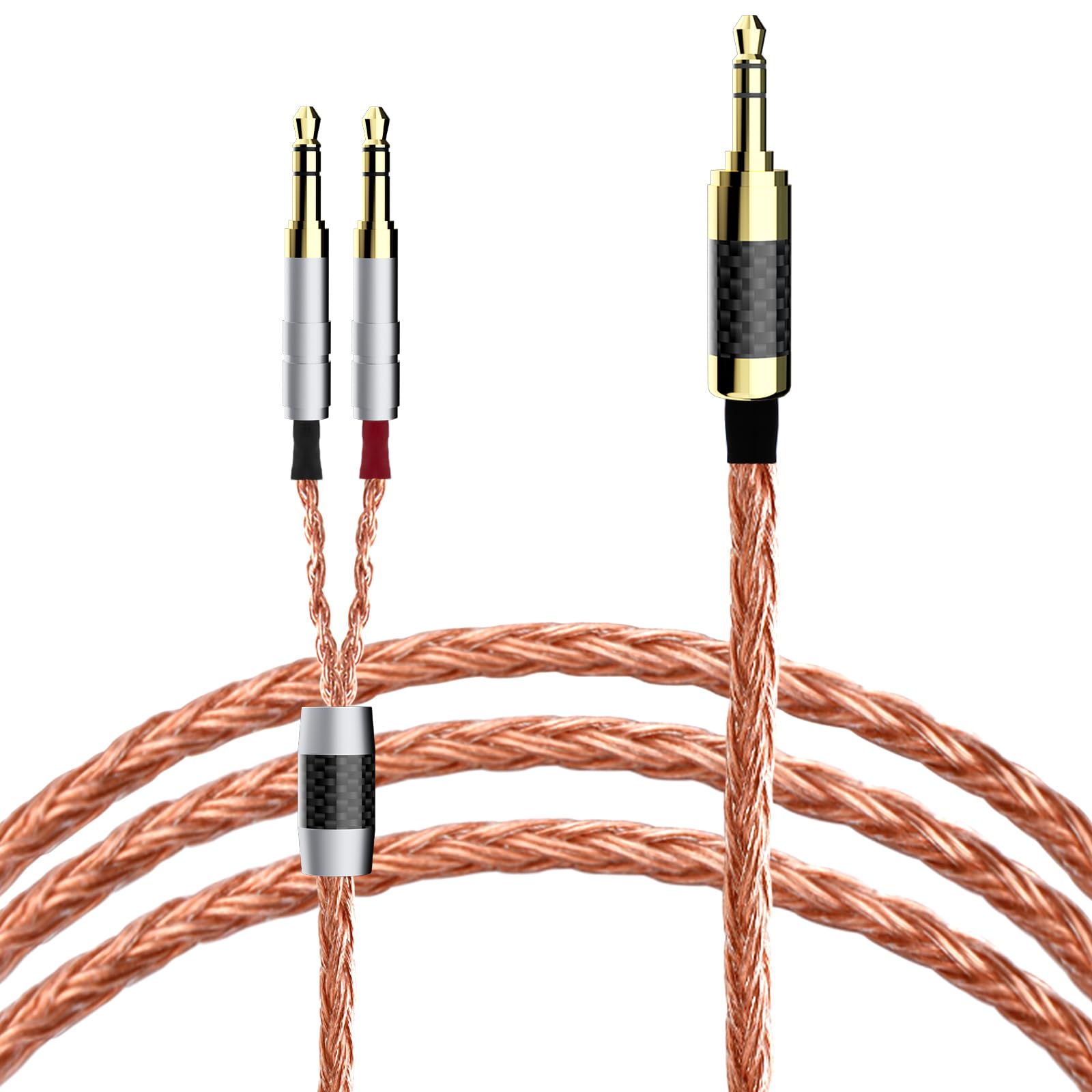 Monosaudio High End - Cable de actualización para auriculares (conector de audio de 3,5 mm, conector de audio de 3,5 mm, aislamiento de PTFE, 1,5 m, cable de repuesto HiFi con 16 núcleos, cable de