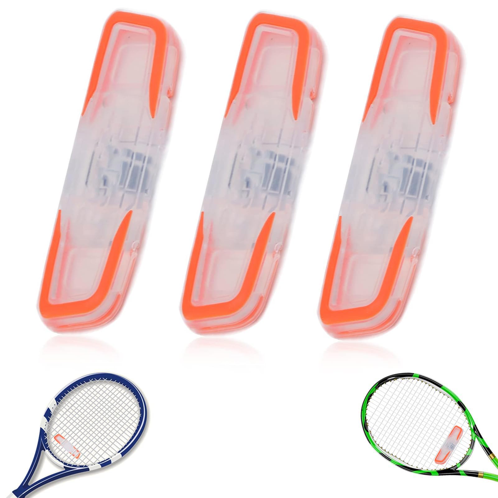 3PCS Tennis Dampener, Dampener for Tennis Racket, Reduce Hand Vibration and Improve Comfort, Black and Orange Dampeners for Tennis Players Fits Most Tennis Dampener, Orange-picture-30