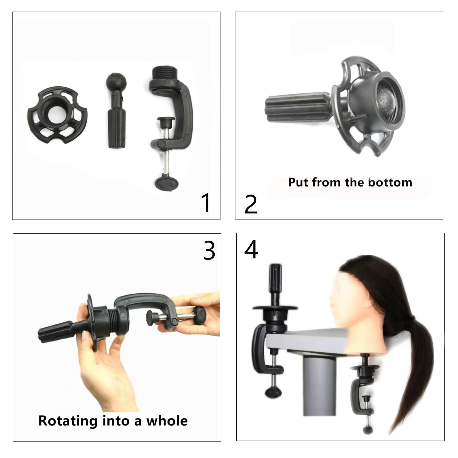 Training Head 26"-28'' Mannequin Head Hair Styling Manikin Cosmetology Doll Head Synthetic Fiber Hair Hairdressing Training Model Free Clamp Exquisite Gifts (Purple Four Colors)