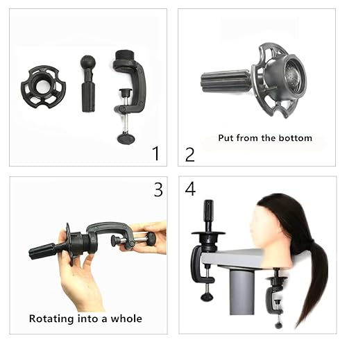 Miniatura 6 de Cabezal de entrenamiento de 26 a 28 pulgadas, cabeza de maniquí para peinado, cosmetología, cabeza de muñeca, fibra sintética, modelo de 60% Cabello