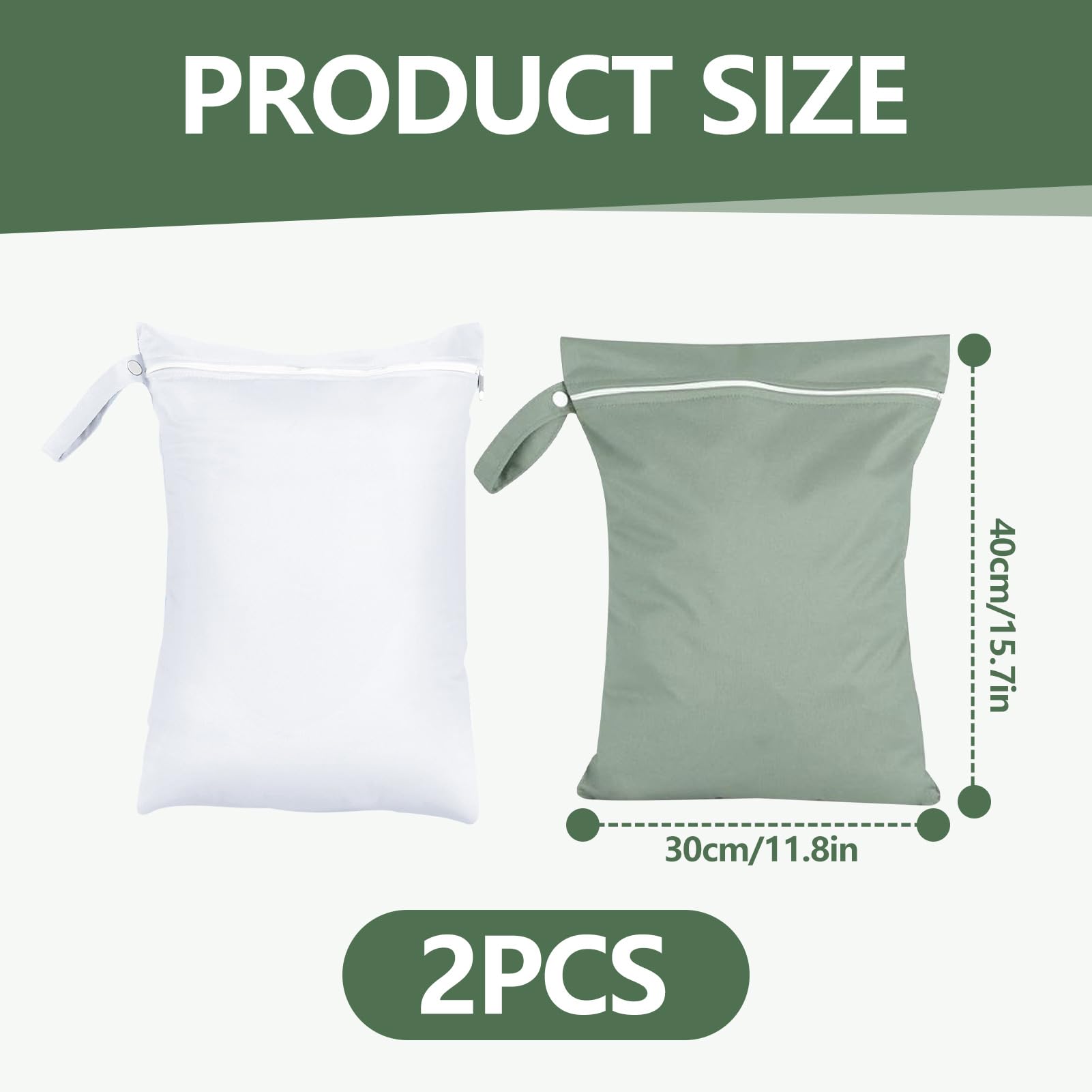 Lot de 2 Sac Linge Sale Voyage 30x40cm, Sac Etanche Réutilisable avec Fermeture Eclair, Sac Impermeable pour Maillot de Bain Mouillé, Organisateur Valise pour Sport Plage Piscine Gym Camping