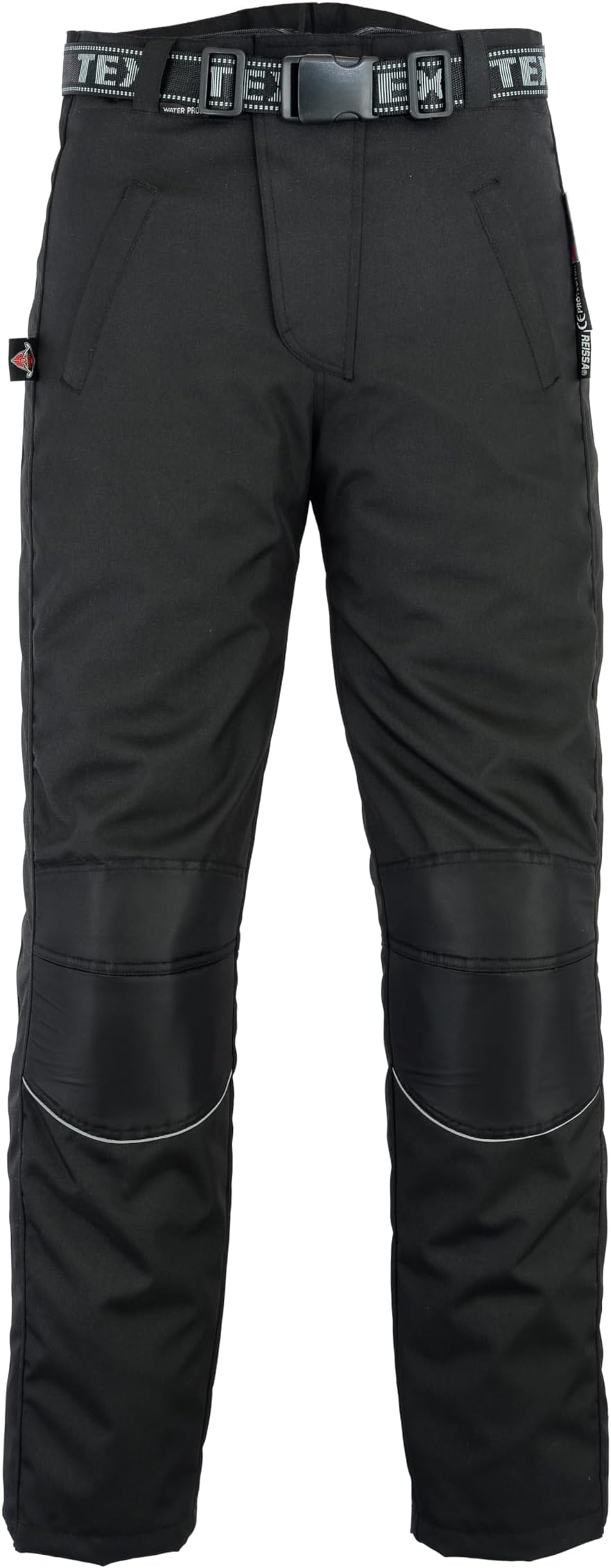 Texpeed Mens Motorcycle Waterproof Overtrousers Motorbike Moped Scooter Rain Biker Pants With Black CE Armour (EN 1621-1) 38W / 30L