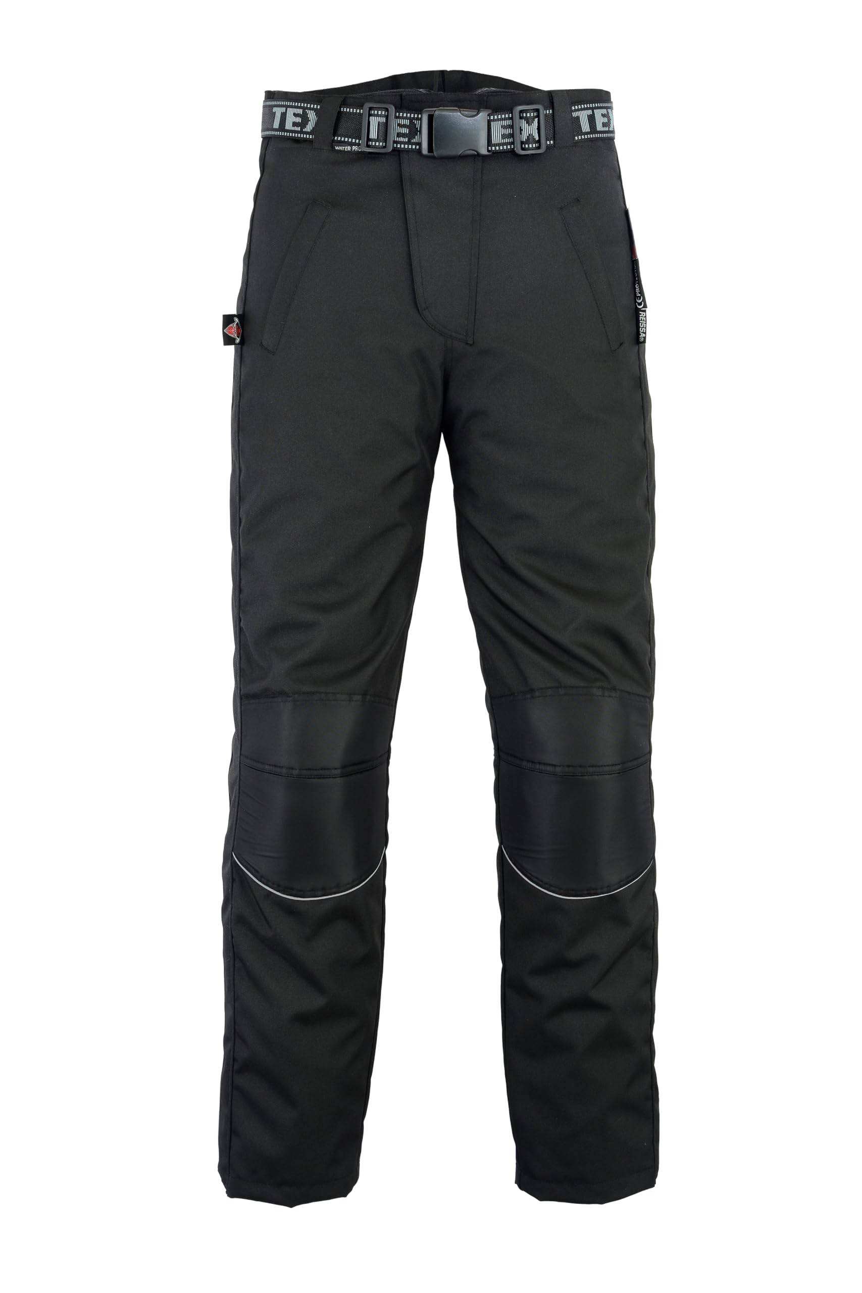 Texpeed Mens Motorcycle Waterproof Overtrousers Motorbike Moped Scooter Rain Biker Pants With Black CE Armour (EN 1621-1) 50W / 30L