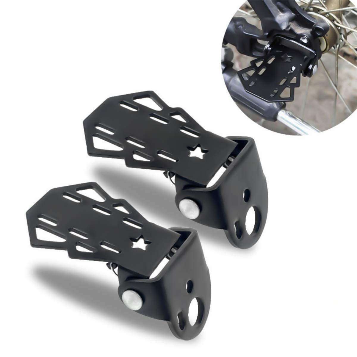 Pedali Pieghevoli In Metallo Per Bicicletta: Poggiapiedi Posteriori Antiscivolo. Accessori Pratici Per Mountain Bike E Bici Da Strada, In Acciaio Nero. Perfetti Per Trasportare Un Passeggero.