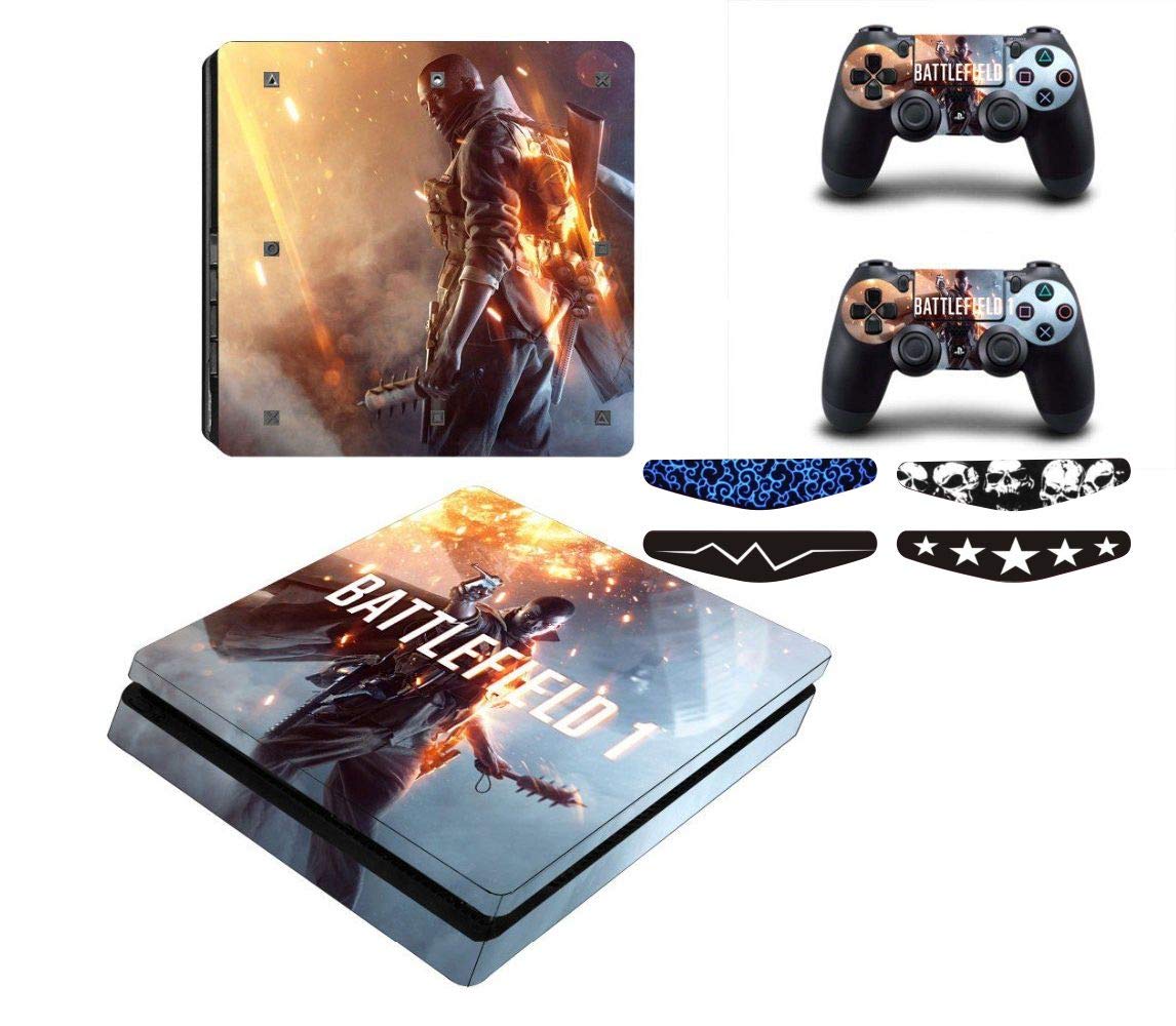 Elton Battle Field 1 Theme 3M Skin Sticker Cover for PS4 Slim Console and Controllers Full Set Console Decal Stickers for Front & Back 4 Led bar Decal +2 Controller (B08WL5TNNP) Amazon Price History, Amazon Price Tracker