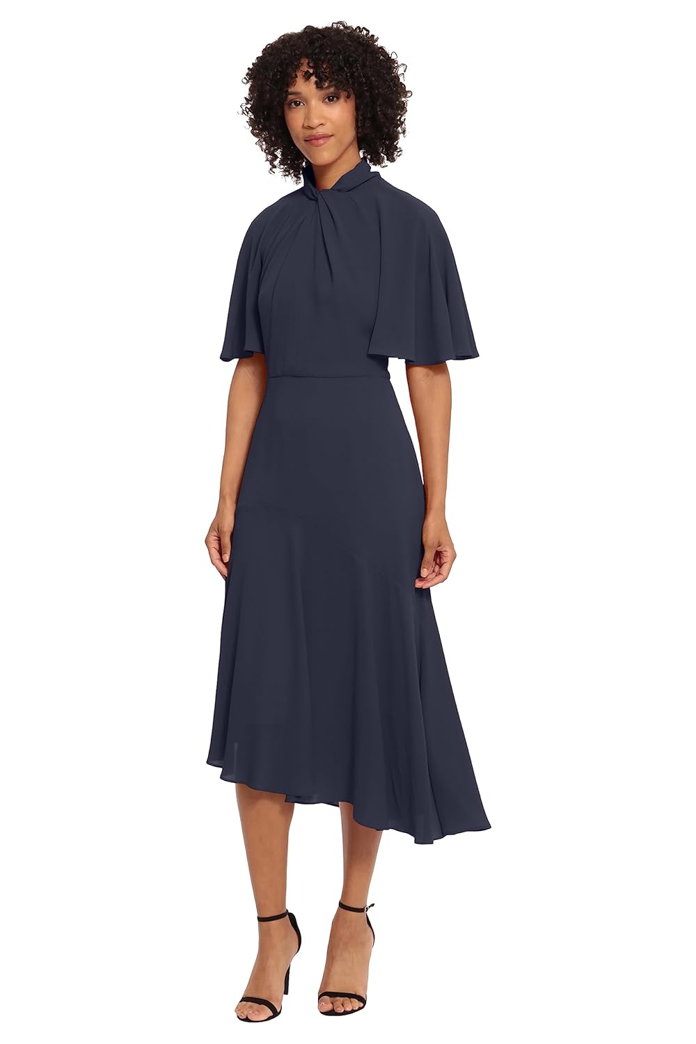 Maggy London Womens Sophisticated Twist Neck Detail Dress Workwear Office Career Occasion Event Guest of