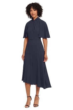 Maggy London Womens Sophisticated Twist Neck Detail Dress Workwear Office Career Occasion Event Guest of