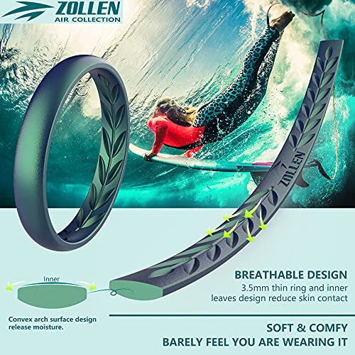 Buy Zollen 10 Pack Silicone Wedding Rings for Women, 3.5mm Metallic