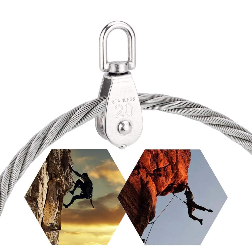 Polea Cuerda M20 Acero Inoxidable 304 Simple Elevación Fijas Exterior Carpas