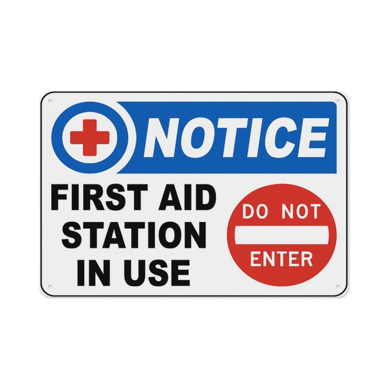 peiyeety First Aid Station In Use Sign Aluminum Tin Warning Signs For Home Outdoor Garden 8X12 Inches