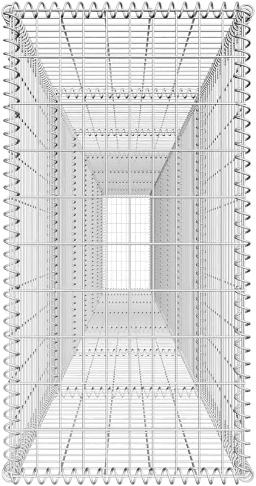 vidaXL Gabion Wall with Cover Galvanized Steel 236.2"x19.7"x39.4" Edging Cage