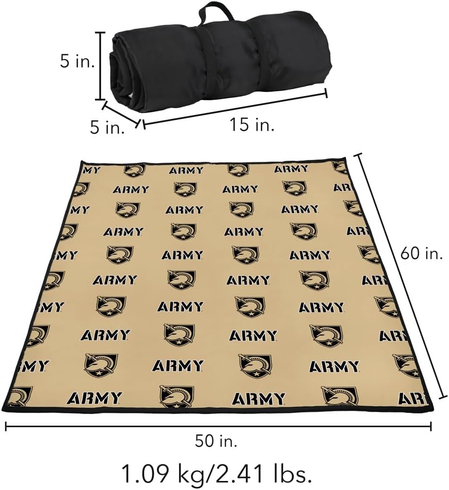 LOGOVISION US Military Academy Picnic Outdoor Blanket, 50"x60" Logo Pattern, Foldable Blanket for Picnic, Beach, Camping, Park, Tailgate